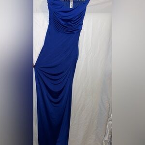 Lucy in the Sky - Corset Strapless Maxi Dress in Blue